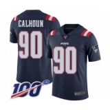 Youth New England Patriots #90 Shilique Calhoun Limited Navy Blue Rush Vapor Untouchable 100th Season Football Jersey
