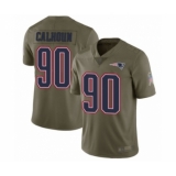 Youth New England Patriots #90 Shilique Calhoun Limited Olive 2017 Salute to Service Football Jersey