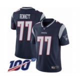 Men's New England Patriots #77 Michael Bennett Navy Blue Team Color Vapor Untouchable Limited Player 100th Season Football Jersey