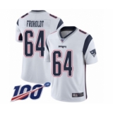 Men's New England Patriots #64 Hjalte Froholdt White Vapor Untouchable Limited Player 100th Season Football Jersey
