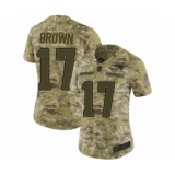 Women's New England Patriots #17 Antonio Brown Limited Camo 2018 Salute to Service Football Jersey