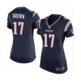 Women's New England Patriots #17 Antonio Brown Game Navy Blue Team Color Football Jersey