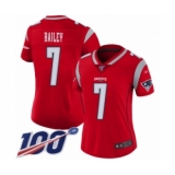 Women's New England Patriots #7 Jake Bailey Limited Red Inverted Legend 100th Season Football Jersey