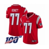 Youth New England Patriots #77 Michael Bennett Limited Red Inverted Legend 100th Season Football Jersey