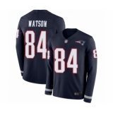 Youth New England Patriots #84 Benjamin Watson Limited Navy Blue Therma Long Sleeve Football Jersey