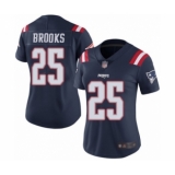Women's New England Patriots #25 Terrence Brooks Limited Navy Blue Rush Vapor Untouchable Football Jersey