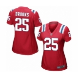 Women's New England Patriots #25 Terrence Brooks Game Red Alternate Football Jersey