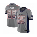Youth New England Patriots #25 Terrence Brooks Limited Gray Rush Drift Fashion Football Jersey