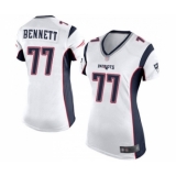 Women's New England Patriots #77 Michael Bennett Game White Football Jersey