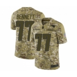 Youth New England Patriots #77 Michael Bennett Limited Camo 2018 Salute to Service Football Jersey
