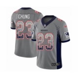 Men's Nike New England Patriots #23 Patrick Chung Limited Gray Rush Drift Fashion NFL Jersey