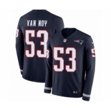 Youth Nike New England Patriots #53 Kyle Van Noy Limited Navy Blue Therma Long Sleeve NFL Jersey