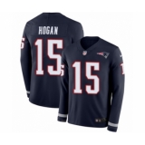 Youth Nike New England Patriots #15 Chris Hogan Limited Navy Blue Therma Long Sleeve NFL Jersey