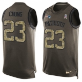 Men's Nike New England Patriots #23 Patrick Chung Limited Green Salute to Service Tank Top NFL Jersey