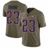 Men's Nike New England Patriots #23 Patrick Chung Limited Olive 2017 Salute to Service NFL Jersey