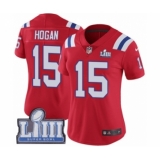 Women's Nike New England Patriots #15 Chris Hogan Red Alternate Vapor Untouchable Limited Player Super Bowl LIII Bound NFL Jersey