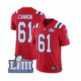 Youth Nike New England Patriots #61 Marcus Cannon Red Alternate Vapor Untouchable Limited Player Super Bowl LIII Bound NFL Jersey