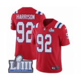 Youth Nike New England Patriots #92 James Harrison Red Alternate Vapor Untouchable Limited Player Super Bowl LIII Bound NFL Jersey
