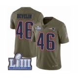 Youth Nike New England Patriots #46 James Develin Limited Olive 2017 Salute to Service Super Bowl LIII Bound NFL Jersey