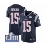 Men's Nike New England Patriots #15 Chris Hogan Navy Blue Team Color Vapor Untouchable Limited Player Super Bowl LIII Bound NFL Jersey