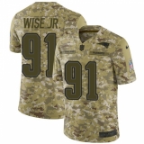 Men's Nike New England Patriots #91 Deatrich Wise Jr Limited Camo 2018 Salute to Service NFL Jersey