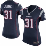 Women's Nike New England Patriots #31 Jonathan Jones Game Navy Blue Team Color NFL Jersey