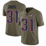 Youth Nike New England Patriots #31 Jonathan Jones Limited Olive 2017 Salute to Service NFL Jersey