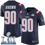 Men's Nike New England Patriots #90 Malcom Brown Limited Navy Blue Rush Vapor Untouchable Super Bowl LII NFL Jersey