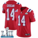 Men's Nike New England Patriots #14 Steve Grogan Red Alternate Vapor Untouchable Limited Player Super Bowl LII NFL Jersey