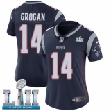 Women's Nike New England Patriots #14 Steve Grogan Navy Blue Team Color Vapor Untouchable Limited Player Super Bowl LII NFL Jersey