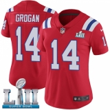 Women's Nike New England Patriots #14 Steve Grogan Red Alternate Vapor Untouchable Limited Player Super Bowl LII NFL Jersey