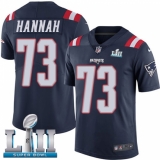 Youth Nike New England Patriots #73 John Hannah Limited Navy Blue Rush Vapor Untouchable Super Bowl LII NFL Jersey