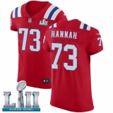 Men's Nike New England Patriots #73 John Hannah Red Alternate Vapor Untouchable Elite Player Super Bowl LII NFL Jersey