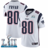 Youth Nike New England Patriots #80 Irving Fryar White Vapor Untouchable Limited Player Super Bowl LII NFL Jersey