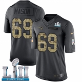 Men's Nike New England Patriots #69 Shaq Mason Limited Black 2016 Salute to Service Super Bowl LII NFL Jersey