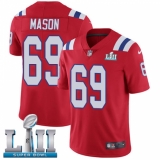 Men's Nike New England Patriots #69 Shaq Mason Red Alternate Vapor Untouchable Limited Player Super Bowl LII NFL Jersey