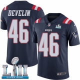 Youth Nike New England Patriots #46 James Develin Limited Navy Blue Rush Vapor Untouchable Super Bowl LII NFL Jersey
