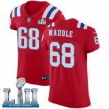 Men's Nike New England Patriots #68 LaAdrian Waddle Red Alternate Vapor Untouchable Elite Player Super Bowl LII NFL Jersey