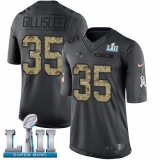 Men's Nike New England Patriots #35 Mike Gillislee Limited Black 2016 Salute to Service Super Bowl LII NFL Jersey