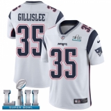 Men's Nike New England Patriots #35 Mike Gillislee White Vapor Untouchable Limited Player Super Bowl LII NFL Jersey