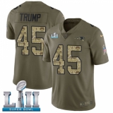 Youth Nike New England Patriots #45 Donald Trump Limited Olive/Camo 2017 Salute to Service Super Bowl LII NFL Jersey