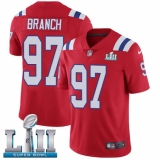 Youth Nike New England Patriots #97 Alan Branch Red Alternate Vapor Untouchable Limited Player Super Bowl LII NFL Jersey