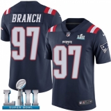 Men's Nike New England Patriots #97 Alan Branch Limited Navy Blue Rush Vapor Untouchable Super Bowl LII NFL Jersey