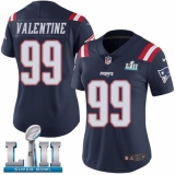 Women's Nike New England Patriots #99 Vincent Valentine Limited Navy Blue Rush Vapor Untouchable Super Bowl LII NFL Jersey