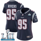 Women's Nike New England Patriots #95 Derek Rivers Navy Blue Team Color Vapor Untouchable Limited Player Super Bowl LII NFL Jersey