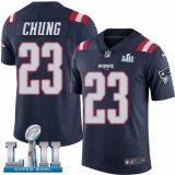 Youth Nike New England Patriots #23 Patrick Chung Limited Navy Blue Rush Vapor Untouchable Super Bowl LII NFL Jersey
