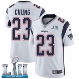 Men's Nike New England Patriots #23 Patrick Chung White Vapor Untouchable Limited Player Super Bowl LII NFL Jersey