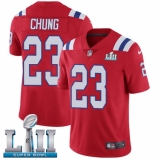 Men's Nike New England Patriots #23 Patrick Chung Red Alternate Vapor Untouchable Limited Player Super Bowl LII NFL Jersey