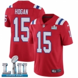 Youth Nike New England Patriots #15 Chris Hogan Red Alternate Vapor Untouchable Limited Player Super Bowl LII NFL Jersey