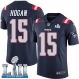 Men's Nike New England Patriots #15 Chris Hogan Limited Navy Blue Rush Vapor Untouchable Super Bowl LII NFL Jersey